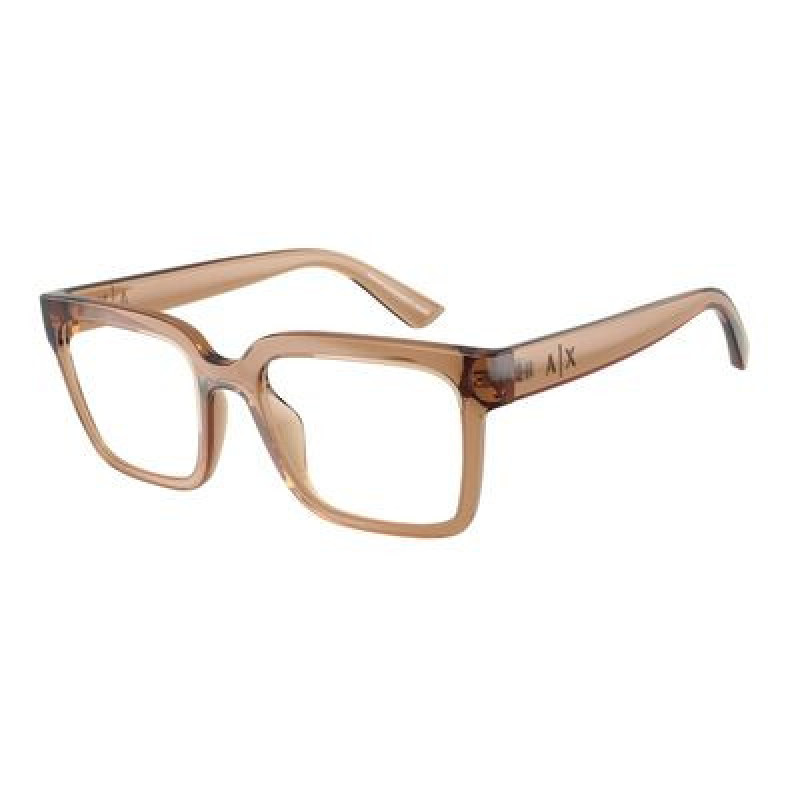 Eyeglasses Armani Exchange AX 3133 U 8396 Shiny Transparent Brown / Demo Lens 52mm