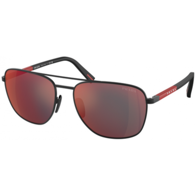 Sunglasses Prada Linea Rossa PS 54 ZS DG008F Rubbered Black / Dark Grey Mirror Blue/Red Polyamide Standard 60mm