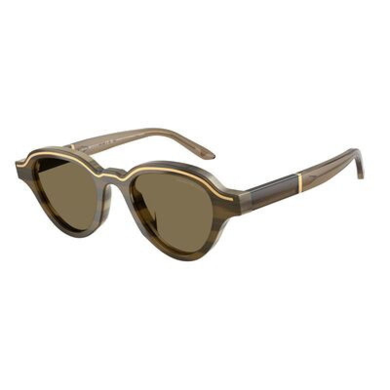 Sunglasses Emporio Armani EA 4264 U 633873 Brown On Striped Beige / Light Polyamide Standard 47mm