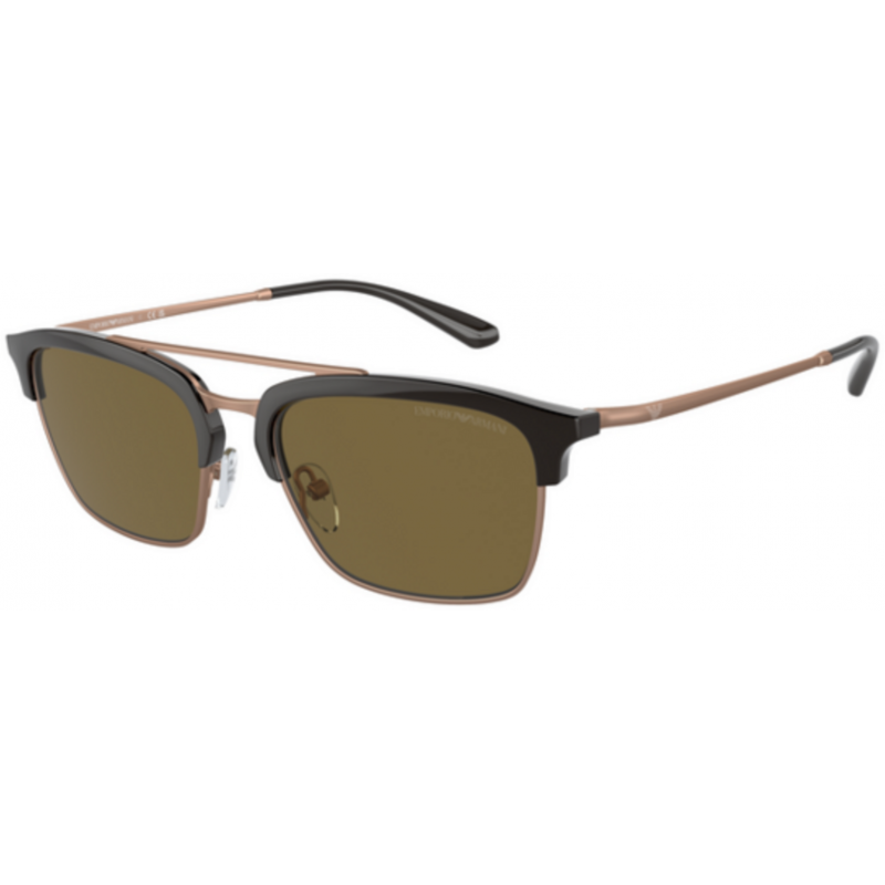 Sunglasses Emporio Armani EA 4228 320173 Shiny Brown/Matte Pink Gold / Dark Brown Policarbonate Standard