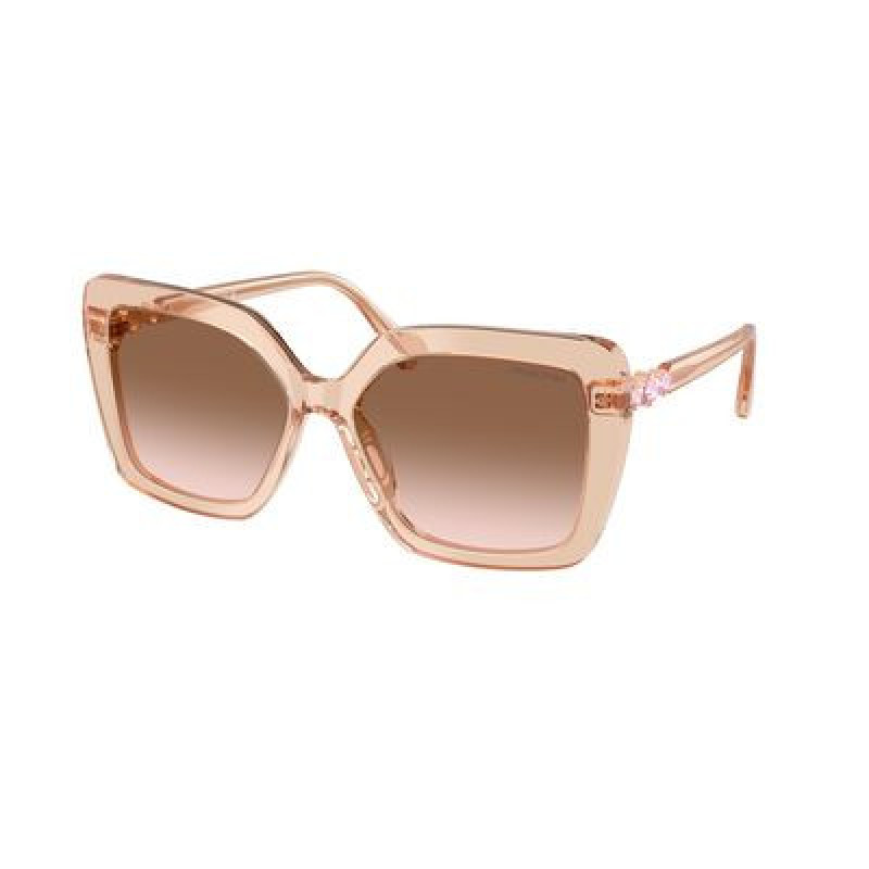 Sunglasses Swarovski SK 6049 106313 Transparent Beige / Gradient Brown Polyamide Standard 57mm