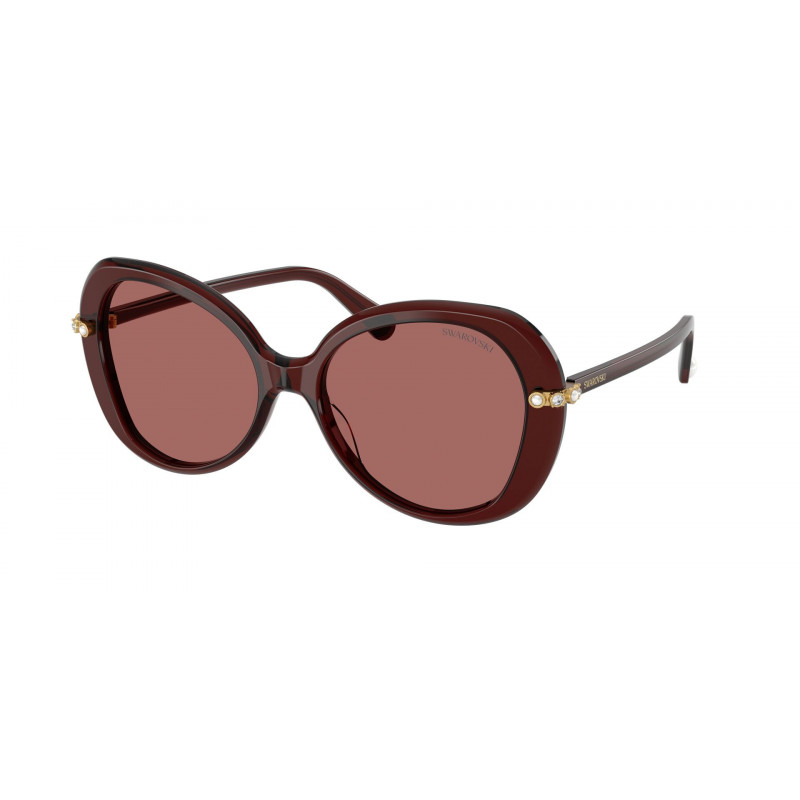 Sunglasses Swarovski SK 6059 109869 Transparent Burgundy / Dark Violet Polyamide Standard 55mm