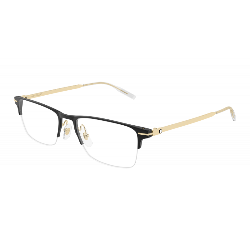 Eyeglasses Montblanc MB 0468 O- 002 Black / Transparent Gold 55mm