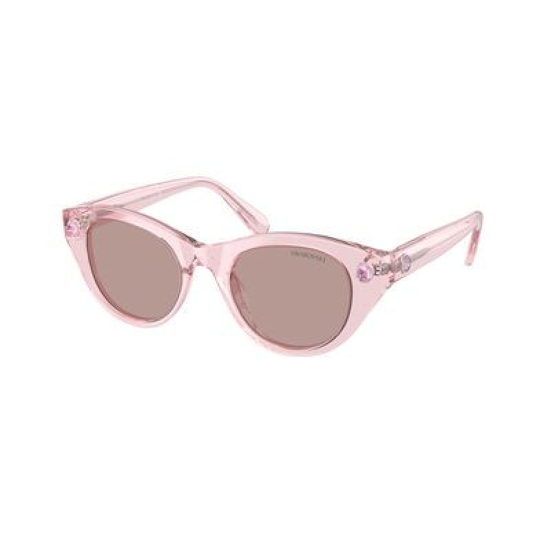 Sunglasses Swarovski SK 6025 F 30017N Transparent Pink / Light Purple Brown Polyamide Standard 48mm