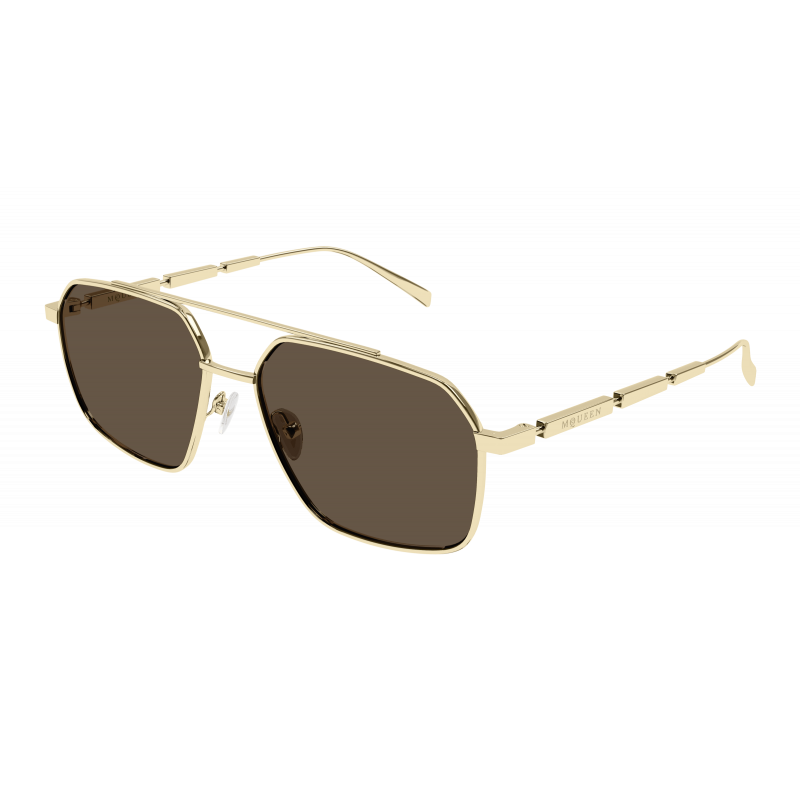 Sunglasses Alexander McQueen AM 0477 S- 002 Gold / Brown 59mm