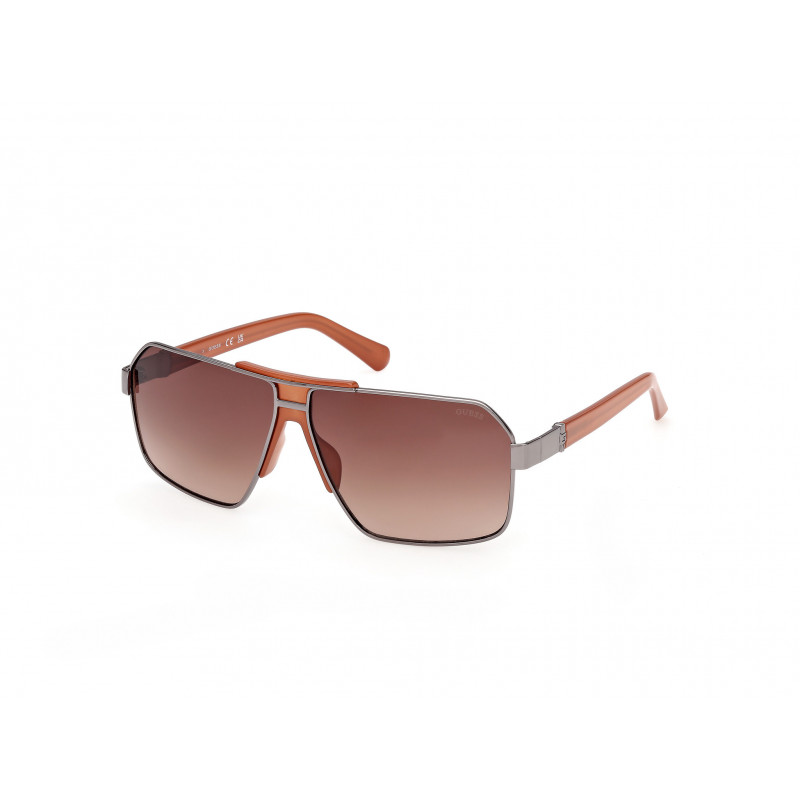 Sunglasses Guess GU 00305 08F Shiny Gunmetal / Dark Brown 64mm