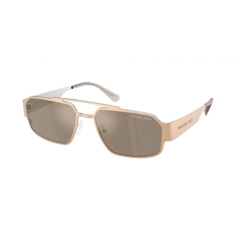 Sunglasses Michael Kors MK 1182 10145A Gold Matte / Brown Mono Silver Mirror Policarbonate Standard 58mm