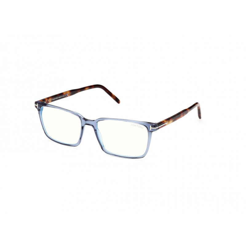 Eyeglasses Tom Ford FT 5802 -B 090 Shiny Light Blue / Dark Havana 53mm