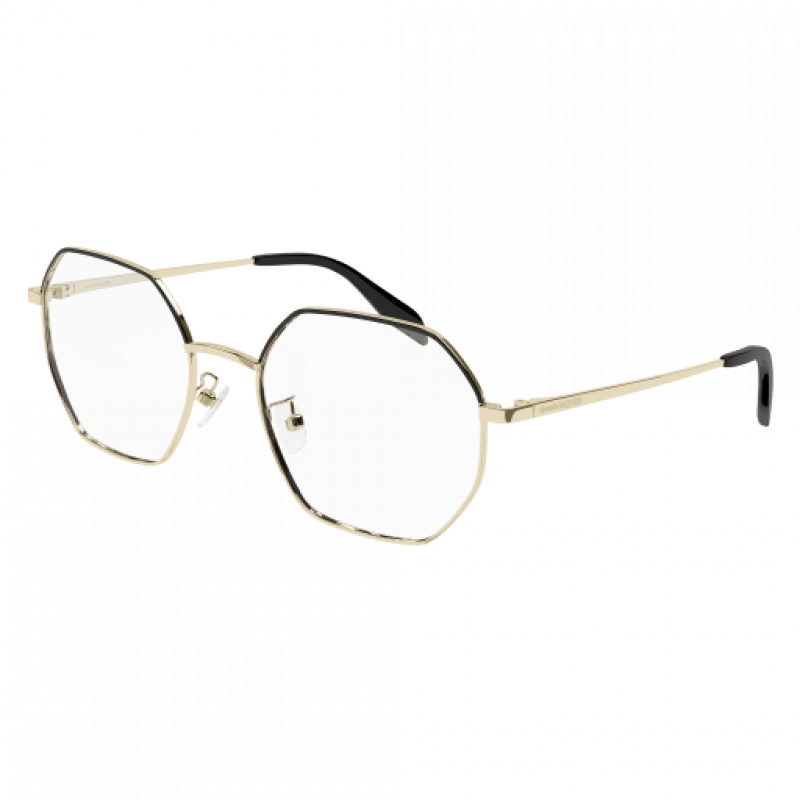Eyeglasses Alexander McQueen AM 0338 O- 001 Gold / Transparent 54mm