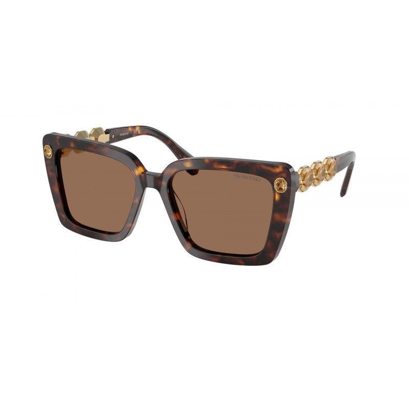 Sunglasses Swarovski SK 6032 100273 Havana / Dark Brown Polyamide Standard 55mm