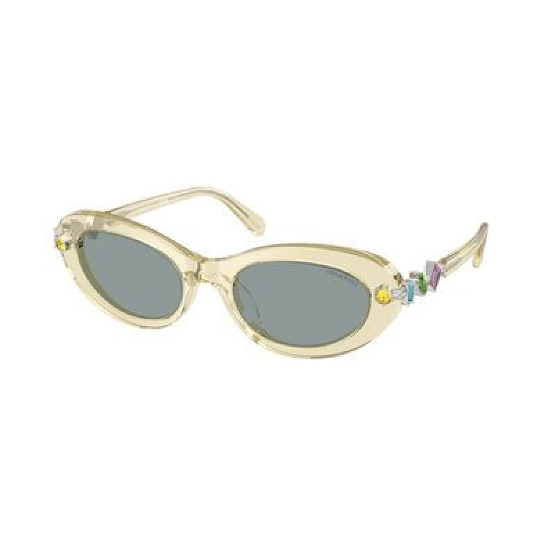 Sunglasses Swarovski SK 6042 1080/1 Transparent Yellow / Grey Polyamide Standard 53mm