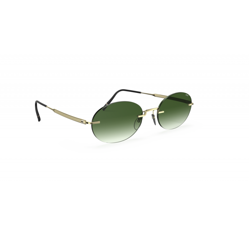 Sunglasses Silhouette Yuha Rimless 8755 8640 Champagne Green 52mm