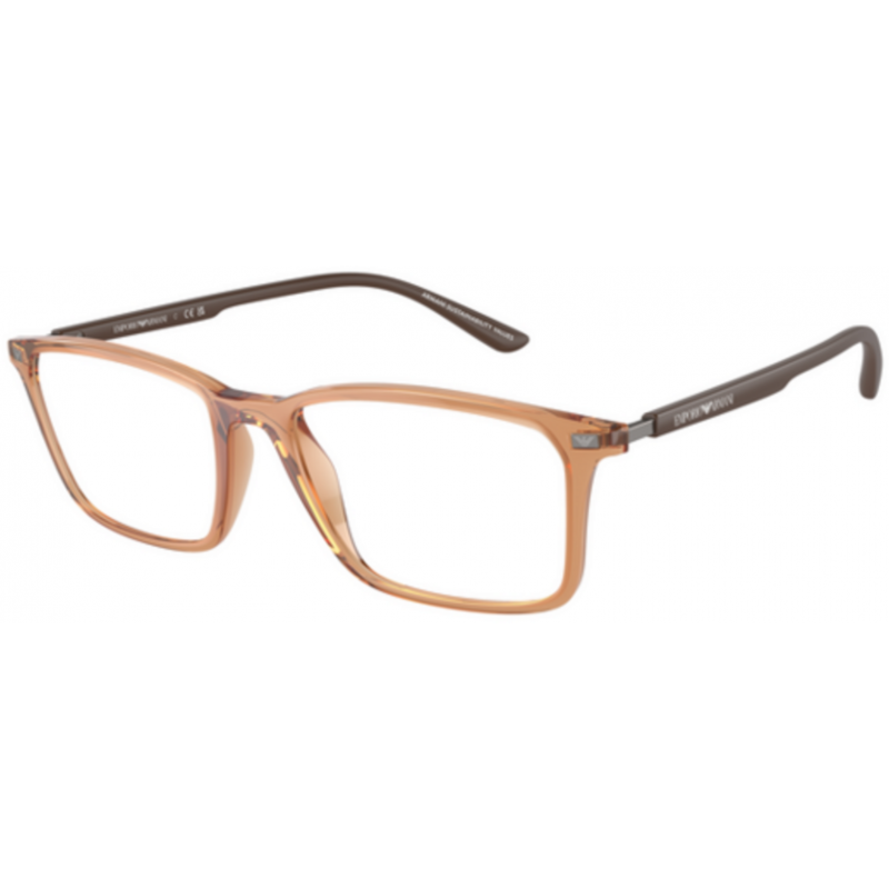 Eyeglasses Emporio Armani EA 3237 6110 Shiny Transparent Brown / Demo Lens 53mm
