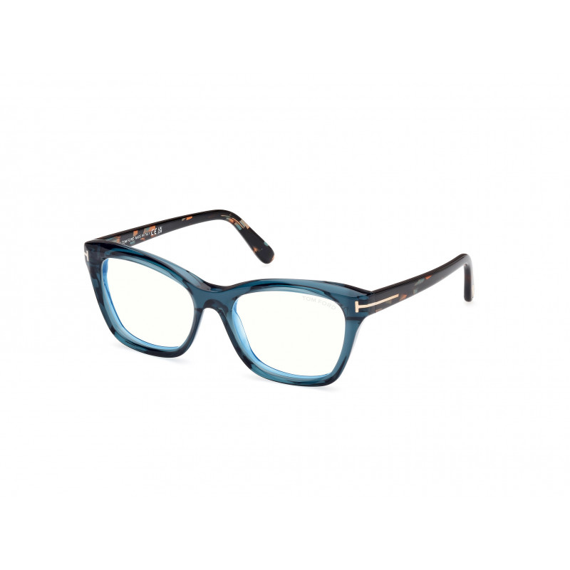 Eyeglasses Tom Ford FT 5909 -B 092 Shiny Turquoise / Coloured Havana 53mm