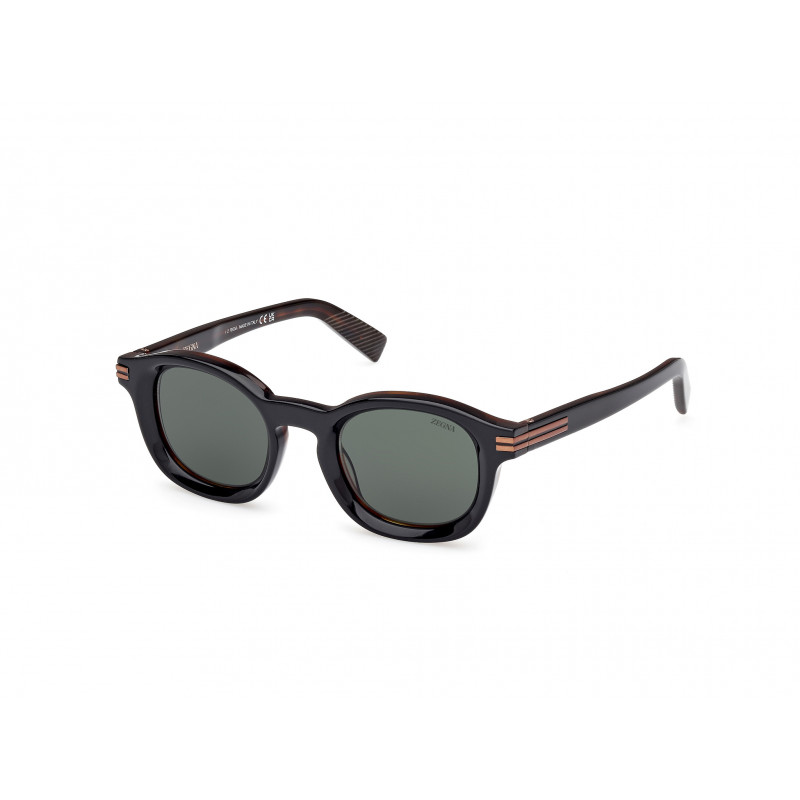 Sunglasses Zegna EZ 0229 05N Black/Monocolor / Shiny Black 47mm