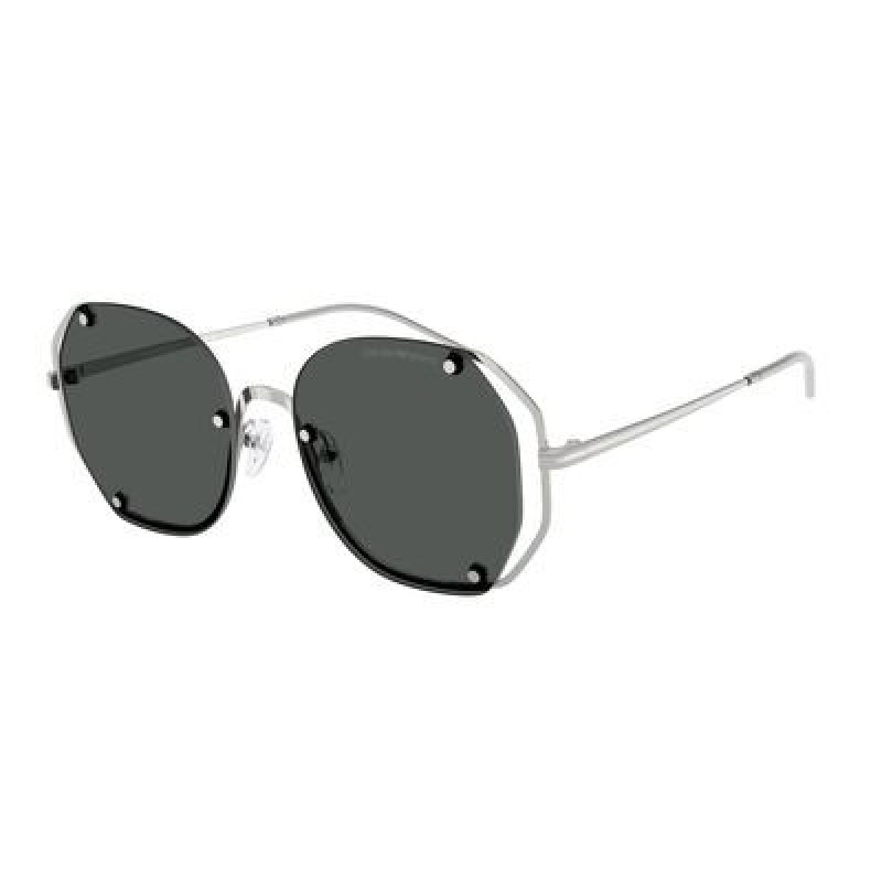Sunglasses Emporio Armani EA 2168 301587 Shiny Silver / Dark Grey Polyamide Standard 54mm