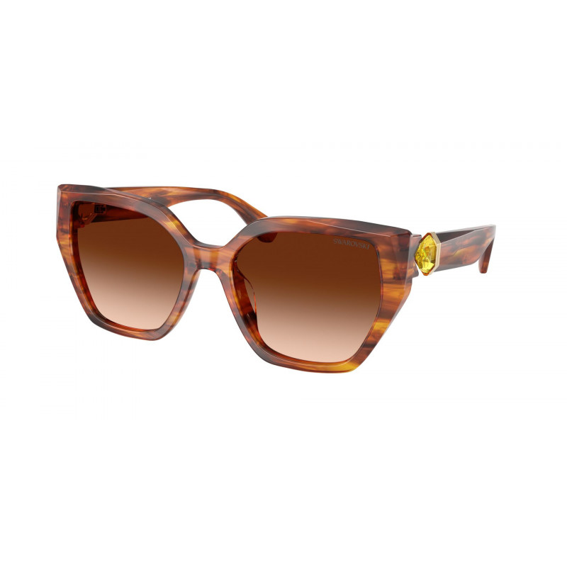 Sunglasses Swarovski SK 6044 U 109174 Striped Brown / Gradient Polyamide Standard 56mm