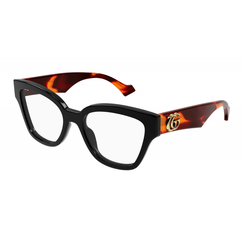 Eyeglasses Gucci GG 1424 O- 007 Black / Transparent Havana 54mm
