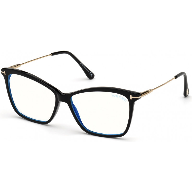 Eyeglasses Tom Ford FT 5687 -B 001 Shiny Black Pale Gold 56mm