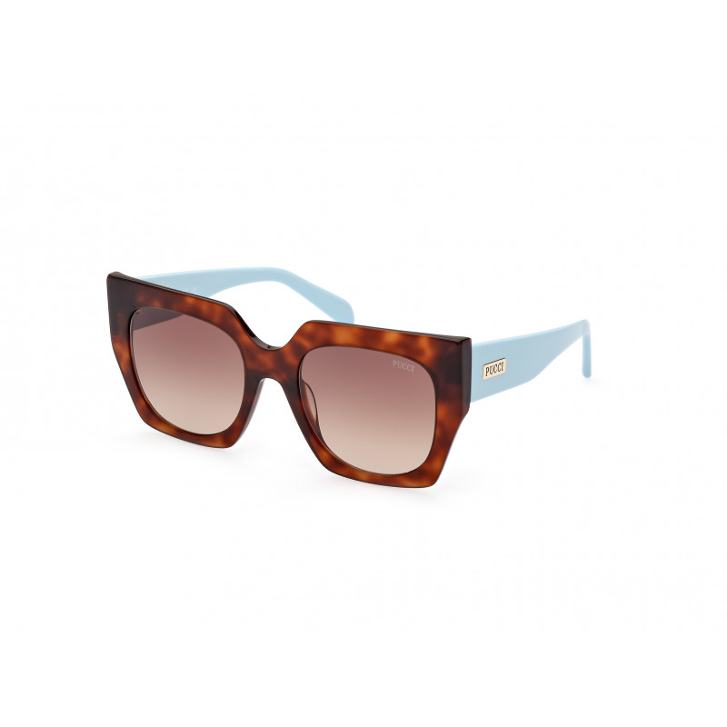 Sunglasses Emilio Pucci EP 0197 53F Blonde Havana / Shiny Light Blue 52mm