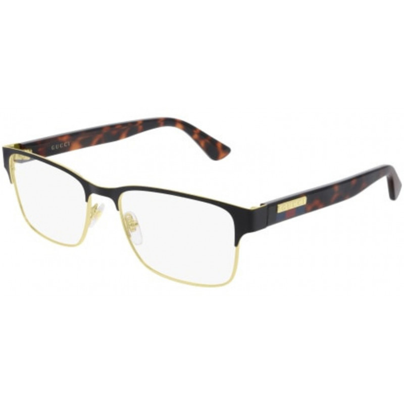 Eyeglasses Gucci GG 0750 O- 002 Black / Transparent Havana 56mm