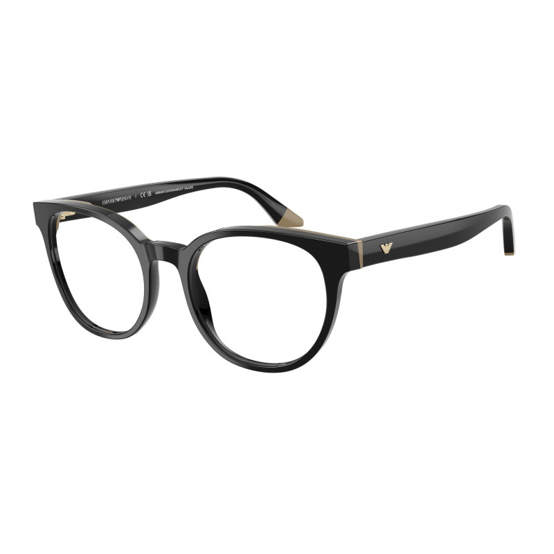 Eyeglasses Emporio Armani EA 3274 6313 Shiny Black/Beige / Demo Lens 52mm