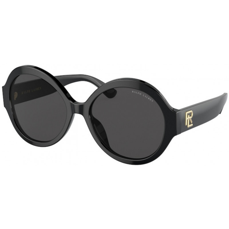 Sunglasses Ralph Lauren RL 8207 U 500187 The Farrah Shiny Black Dark Gr 55mm