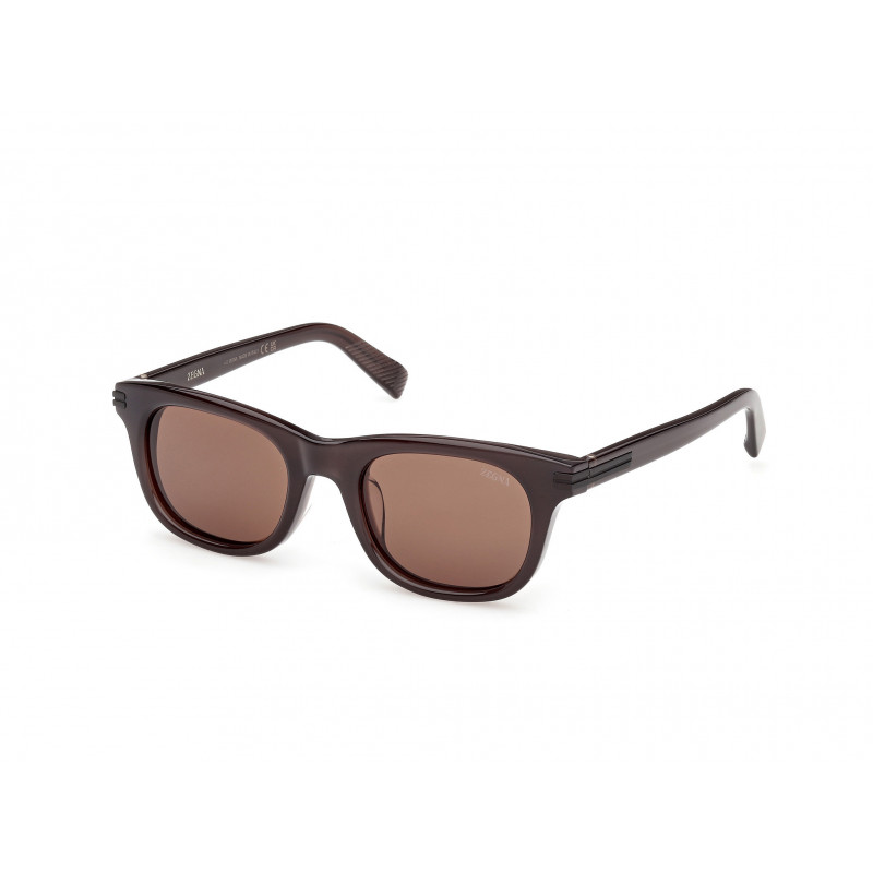 Sunglasses Zegna EZ 0281 -F Asian fit 48E Shiny Dark Brown /