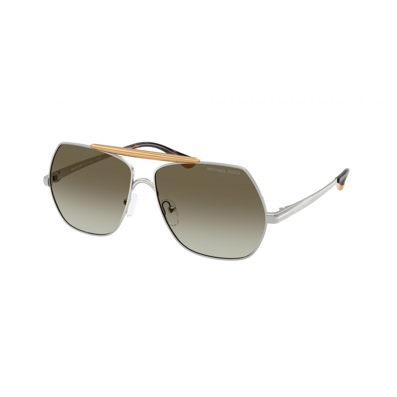 Sunglasses Michael Kors MK 1173 18933M Shiny Silver / Light Green Gradient Dark Gree Polyamide Standard 58mm