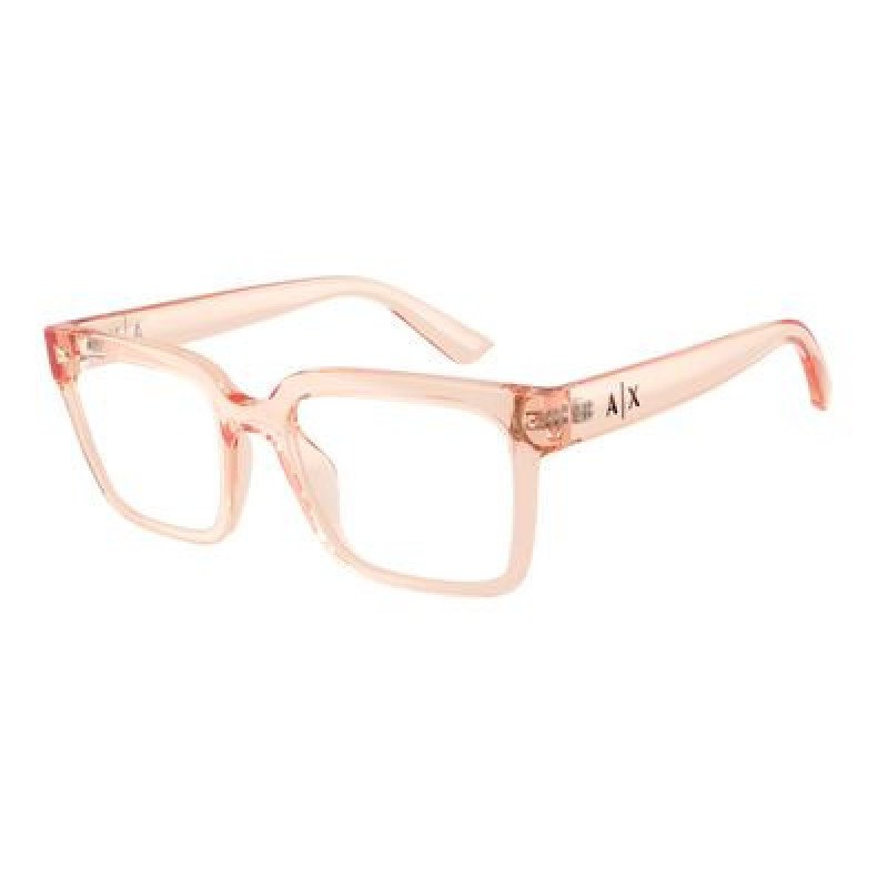 Eyeglasses Armani Exchange AX 3133 U 8395 Shiny Transparent Peach / Demo Lens 52mm