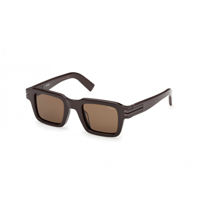 Sunglasses Zegna EZ 0283 48E Shiny Dark Brown / 48mm