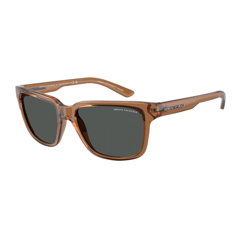 Sunglasses Armani Exchange AX 4026 S 835887 Shiny Transparent Brown / Dark Grey Polyamide Standard 56mm