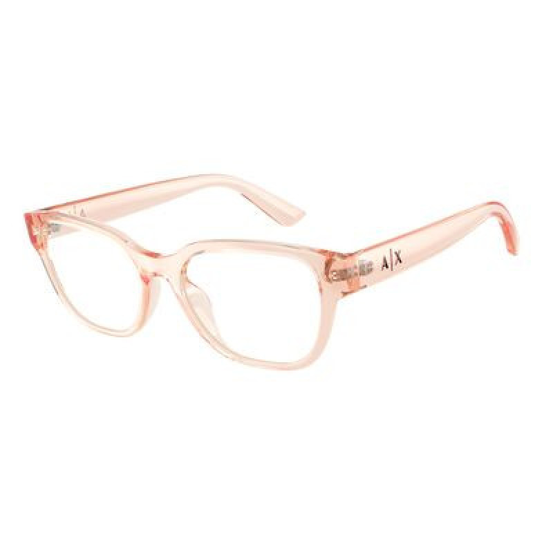 Eyeglasses Armani Exchange AX 3134 U 8395 Shiny Transparent Peach / Demo Lens 53mm
