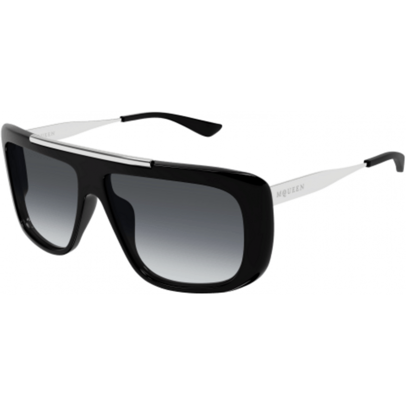 Sunglasses Alexander McQueen AM 0492 S- 001 Black / Grey Silver 60mm