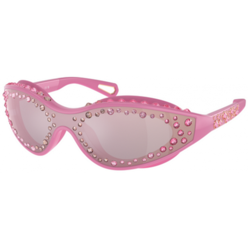 Sunglasses Swarovski SK 6024 10531N Pink / Blue Mirror Purple Rose Polyamide Standard 42mm