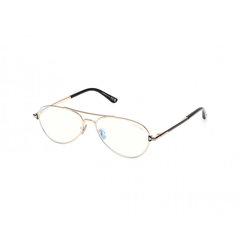 Eyeglasses Tom Ford FT 6128 -B 028 Shiny Rose Gold / Black 56mm