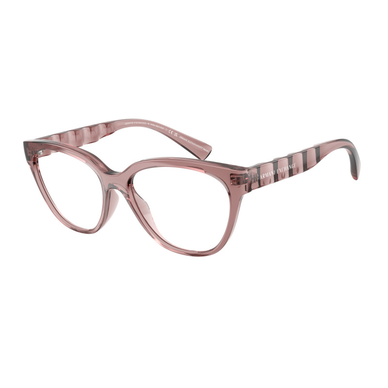 Eyeglasses Armani Exchange AX 3117 U 8359 Shiny Transparent Burgundy 54mm