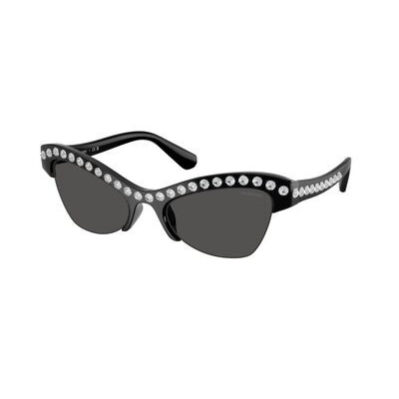 Sunglasses Swarovski SK 6043 100187 Black / Dark Grey Polyamide Standard 55mm