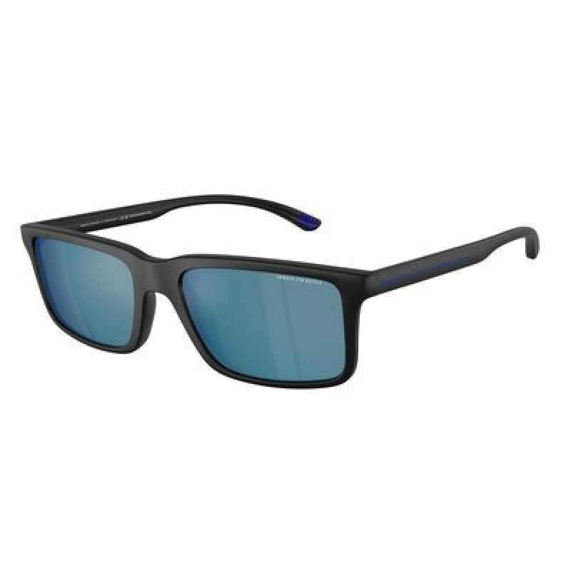 Sunglasses Armani Exchange AX 4157 SU 807855 Matte Black / Dark Blue Mirror Polyamide Standard 57mm