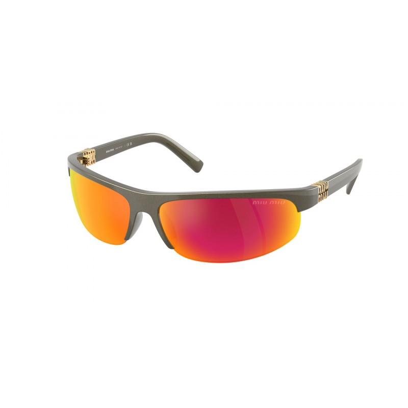 Sunglasses Miu MU A 02 S 17Y5M0 Kaki Metal / Brown Mirror Orange Policarbonate Standard 70mm