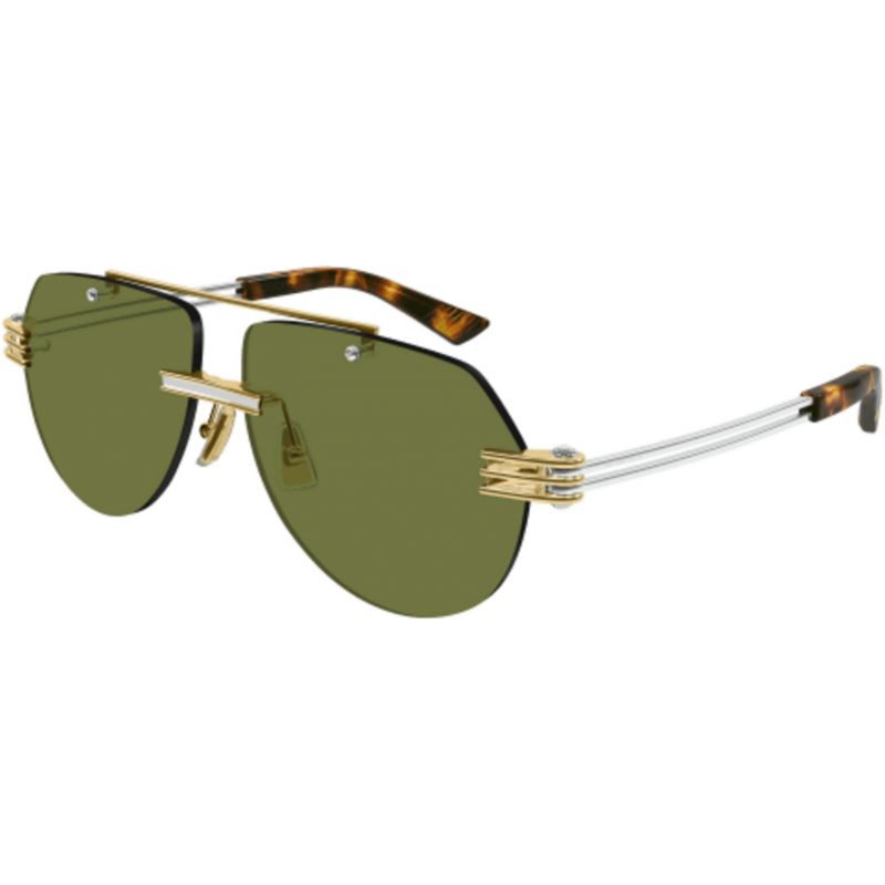 Sunglasses Bottega Veneta BV 1342 S- 003 Gold / Green Silver 59mm