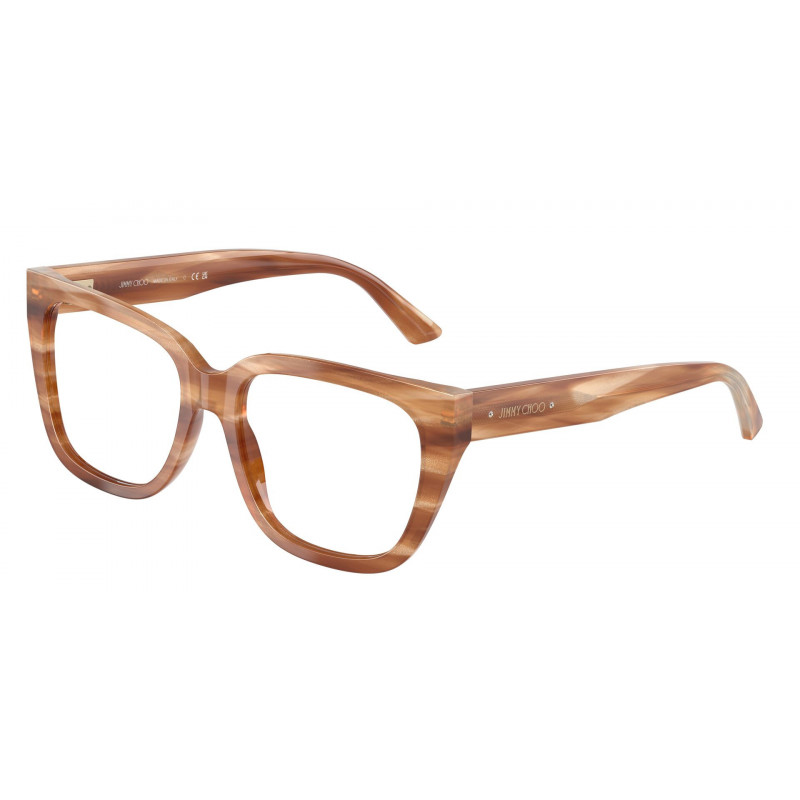 Eyeglasses Jimmy Choo JC 3019 B 5055 Striped Havana Glitter Brown / Demo Lens 52mm