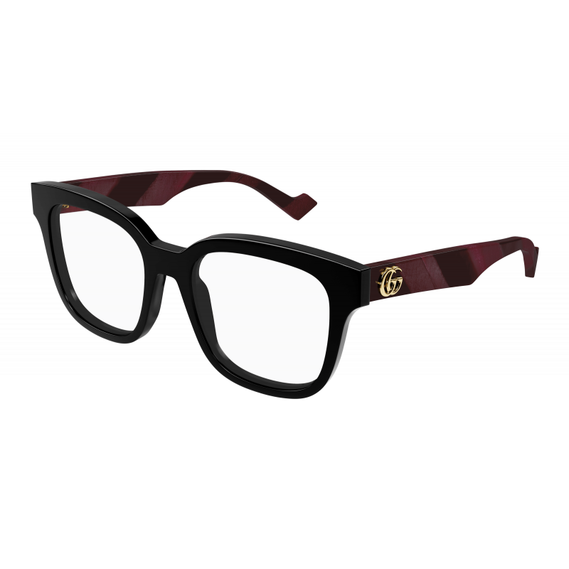 Eyeglasses Gucci GG 0958 O- 008 Black / Transparent Burgundy 52mm
