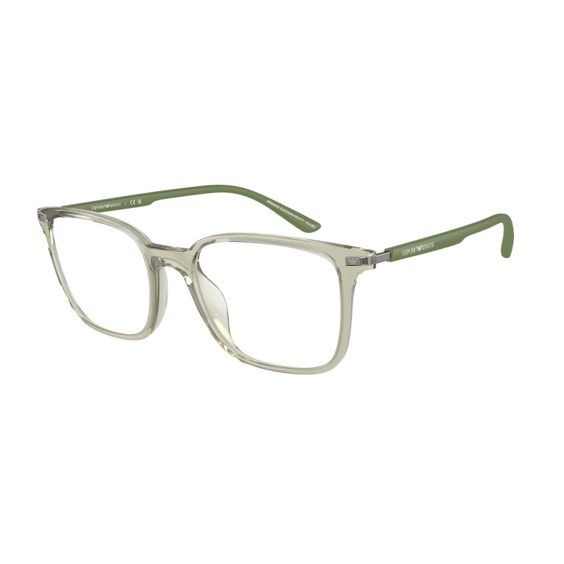 Eyeglasses Emporio Armani EA 3242 U 6107 Shiny Transparent Green 54mm