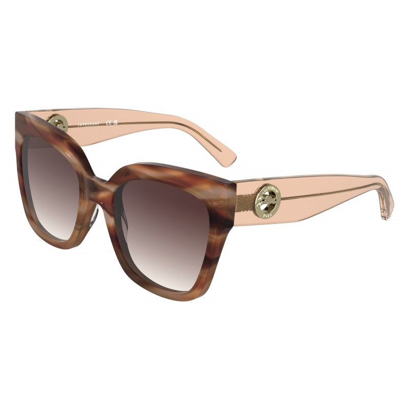 Sunglasses LONGCHAMP LO 717 S 848 Striped Brick Brown Havana 55mm