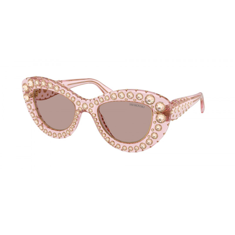 Sunglasses Swarovski SK 6060 30017N Transparent Pink / Light Purple Brown Polyamide Standard 49mm