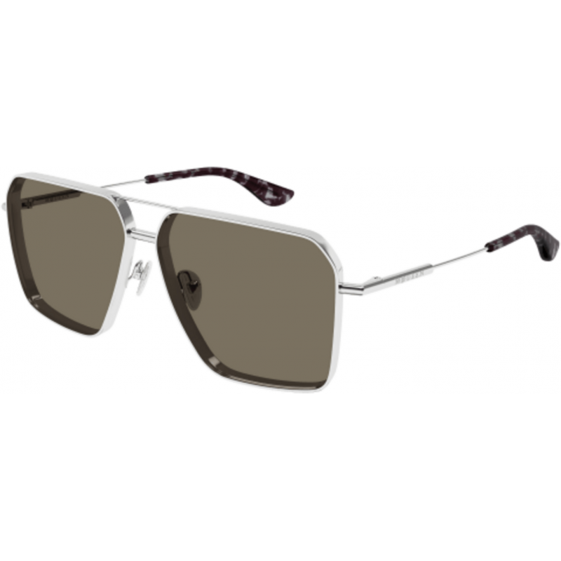 Sunglasses Alexander McQueen AM 0500 S- 002 Silver / Brown 60mm