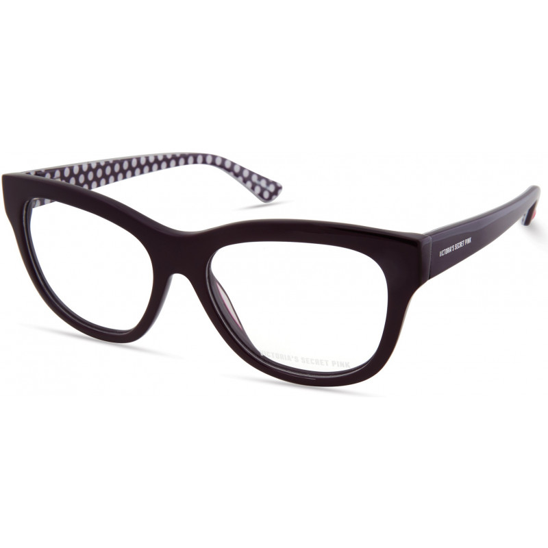 Eyeglasses Pink PK 5020 081 Dark Purple W/ Polka Dots Pattern Temple Inside Heart