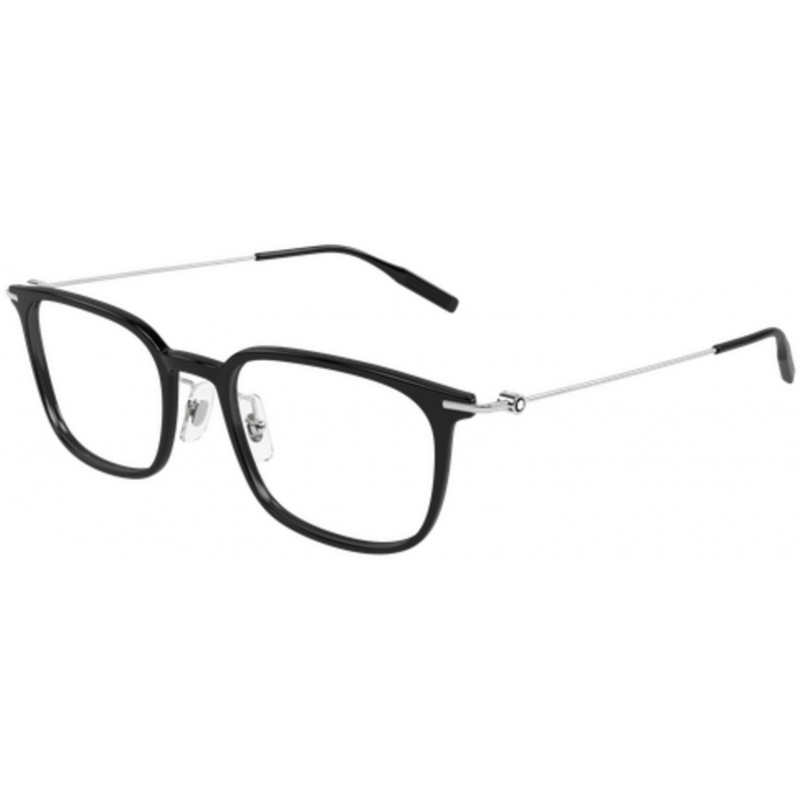Eyeglasses Montblanc MB 0100 O- 009 Black / Transparent Silver 52mm