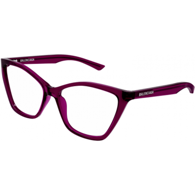 Eyeglasses Balenciaga BB 0405 O- 004 Burgundy / Transparent